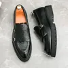 Zapatos Casuales de Cuero de Talla Grande 46 con Suela Gruesa para Aumentar Altura para Hombres, Estilo Coreano Loafers Británicos Slip-On, Transpirables y Antideslizantes