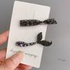 Grampo de Cabelo Preto Exquisito Laço de Strass Franja Lateral Parte de Trás da Cabeça Grampo de Cabelo Grampo de Cabelo Grampo de Cabelo Acessórios de Cabelo