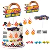 Set Transfronterizo de Inserts Decorativos para Pastel de Coche de Carreras Hot Wheels, Toppers para Pastel de Cumpleaños con Temática de Vehículo Todoterreno, Artículos para Fiesta