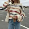 Suéter de Punto con Cuello Redondo para Mujer de AliExpress Primavera y Otoño, Suave y Versátil, Amigable con la Piel, Bloque de Color, Top para Viajar al Trabajo y Uso Diario al por Mayor