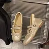 Zapatos Mary Jane estilo ballet francés para mujer, nueva colección otoño 2026, punta cuadrada, con lazo, tacones planos, versátiles para combinar con vestidos