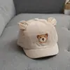 Ins Gorro de béisbol para bebé estilo coreano Primavera y Otoño Gorra de sol con oso de pana para bebé Tesoro de hombre Tesoro de mujer
