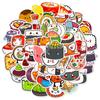 50 peças de sushi graffiti adesivos transfronteiriços novos adesivos de comida criativa fofa adesivos decorativos personalizados à prova d'água