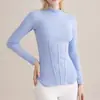 Ropa de yoga para mujer primavera y verano nueva ajuste ceñido adelgazante cuello redondo deportiva manga larga Pilates entrenamiento fitness top camiseta interior