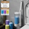 Escova de Vaso Sanitário Descartável Uso Doméstico Descartável Escova de Limpeza de Vaso Sanitário Sem Canto Morto Cabeça de Reposição Montada na Parede Plástico Atacado