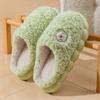 Chinelos Simples de Algodão para Homens no Outono e Inverno Sola Grossa para Casa Interno Quente Antiderrapante Chinelos de Algodão Plush para Casa Casal Venda por Atacado