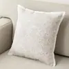 Cojín jacquard de chenilla estilo vintage cremoso sofá sala de estar cojín de respaldo lujo ligero retro almohada de noche B&B hojas