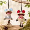 Kit de materiales para colgante de muñeca de boca grande con orejas de pompón de cáscara de fruta natural, set hecho a mano de muñeca de vaina de cáscara de fruta curativa de nicho