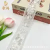6cm de Ancho Nuevo Estilo Étnico Accesorios para Ropa Encaje Código de Barras Perla Blanca Bordado con Cuentas Decoración de Vestido de Novia