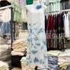 Yunnan Dali tie-dye saia halter em estoque atacado vestido de tintura azul viagem férias vestido tie-dye saia branca