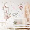 Br63925 Adesivo de Parede Autoadesivo de Desenho Animado Estilo Menininha Coelho Fofo Sala de Estar Quarto Quarto Decoração Jardim de Infância