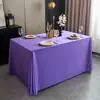 Toalha de Mesa para Casamento à Prova de Óleo e Manchas Retangular Especial para Sala de Conferências Mesa Longa Stand de Feira Cor Sólida Toalha de Mesa de Hotel