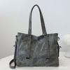 Bolso de gran capacidad para mujer, nuevo bolso bandolera retro, sencillo y combinable, con textura, para ir al trabajo, 2025