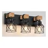 Luminária de Parede Criativa Americana de Madeira Personalizada para Corredor de Entrada de Quarto Estilo Industrial Multi-cabeça
