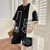 Camisa moderna de manga corta para hombre, conjunto casual deportivo fino de verano talla grande, pantalones cortos para hombre, ropa de verano de manga corta