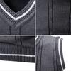 Chaleco de Punto para Hombre para Exportación, Nuevo Estilo Sweater 2025, Tejido de Punto de Bloques de Color a la Moda, Chaleco Sweater Talla Grande