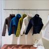 Suéter de cuello alto grueso de terciopelo de una pieza con tiras en las axilas de cera suave para niños y niñas, camisa base, parte superior interior de punto coreana para niños