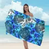 Toalha de Praia Estampada Transfronteiriça, Xale de Praia de Microfibra para Adultos, Toalha de Banho Absorvente de Água de Secagem Rápida, Toalha para Esportes Aquáticos