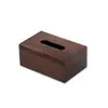 Caja de Pañuelos de Nogal Negro para el Hogar, Sala de Estar, Escritorio, Mesa de Café, Caja de Almacenamiento para Servilletas, Caja de Servilletas de Hotel