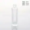 Botella cuadrada de perfume de 3 ml Botella de muestra de bola de vidrio transparente de 5 ml Botella con atomizador de presión para cosméticos de 20 ml dividida en botellas