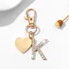 Chaveiro Pingente Letra Inglesa Cravejado com Diamantes Europeu e Americano Pingente de Bolsa Chaveiro de Liga Metálica Presente Comemorativo Personalizado Criativo