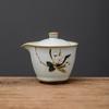 Tetera Jingdezhen Yuebai Ruyao, tetera de cerámica hecha a mano, juego de té japonés Kung Fu portátil vintage