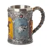 Taza de Agua para Juego de Hielo y Fuego Transfronterizo Bar Taza de Cerveza de Acero Inoxidable Tallada en 3D Cáliz