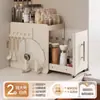Prateleira Estreita para Temperos de Cozinha Bancada Extensível Armário de Armazenamento Multicamadas à Prova de Poeira para Óleo, Sal, Molho, Vinagre e Temperos Prateleira de Canto