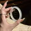 Pulsera de Ágata Calcedonia Piedra de Luna Blanca Natural Tienda de Oro de Alta Calidad Mismo Estilo Pulsera de Jade Tipo Hielo Pulsera de Ágata de Moda