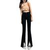 Jeans Negros Skinny con Abertura para Mujer Primavera 2022 Elásticos Cintura Alta Adelgazantes Acampanados de Hong Kong Rectos para Niños
