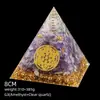 Pirámide de Cristal Natural de 8 cm Decoración Creativa para el Hogar Adorno Artesanal Bola de Cristal Envuelto en Resina Pirámide de Resina
