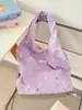 5692 Verano Nuevo Estilo Fresco Bordado Lazo Bolso de Hombro Estilo Chaleco Bolso de Axila Lienzo de Gran Capacidad
