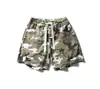 Negro Flota Casual Versátil Pantalones Cortos de Verano Deportivos Cordón Estilo Pareja Algodón Puro Camuflaje Pantalones Cortos de Cinco Puntos