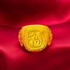 Anillo Nuevo Fu Fa Cai para Hombre Chapado en Oro 24k Anillo con Carácter Fu Oro Arena Vietnamita Apertura Ajustable Bucle Anillo Oro Imitación
