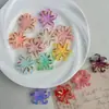 Accesorios de Joyería con Flor de Iris Colorida Estampada en Oro de Dos Tonos Pasador Pasador Materiales para Manualidades Pulsera Perforada Cadena para Teléfono Materiales