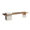 Mesa de Isla de Madera Maciza Minimalista Moderna y Juego de Sillas para el Hogar, Sala de Estar, Oficina, Mesa de Té de Lujo Ligero, Modelo Nuevo, Estilo Chino Nuevo