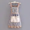 [1400 Veces Recomprado] Delantal de Lona, Ropa de Trabajo Estilo Pastoral, Ropa de Trabajo para Cocina, Resistente al Desgaste, Delantal para Mujer