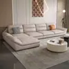 2025 Nuevo Sofá Minimalista Italiano Anti-Arañazos de Gato Sofá de Tela Tecnológica Sala de Estar Combinación Grande y Pequeña de Esquina con Chaise Longue