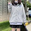 Otoño e Invierno Nuevo Dulce Japonés Holgado Retro Versátil Estudiante Diseño de Nicho Chaqueta Waffle Cárdigan para Mujer