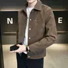 Chaqueta de hombre para primavera y otoño 2006 estilo nuevo, marca elegante y moderna, top de gamuza con cuello de solapa, abrigo para hombre de talla grande
