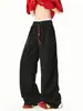 Pantalones Deportivos Largos Casuales de Pierna Ancha Recta Versátiles de Color Sólido de Corte Holgado de Moda para Hombre Retro