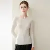 Nuevo Suéter de Punto Pulóver de Hombro Único Otoño/Invierno 2026 100% Cachemir Puro para Mujer, Capa Base Ajustada Sin Costuras