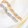 Su joyería moda europea y americana tendencia cadena regular de diamantes pulsera de aleación para hombres y mujeres sensación de lujo ligero alta gama