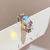 Anel Dopamina Amor Zircônia Colorida Diamante Feminino Nicho Dedo Indicador Moda de Alto Padrão Aberto Personalizado