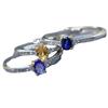 Anillo de Zafiro Natural con Cristal y Color Fuego Tesoro Azul de Shandong Incrustación de Plata 925 Anillo de Diseño Simple para Mujeres