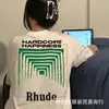 Colección de Camisetas de Manga Corta RHUDE Versión Alta Transfronteriza Vintage Americano Marlboro Streetwear Casual Holgadas para Pareja Cuello Redondo