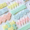 Formas de Bolo Formas Geométricas Molde de Quebra-Cabeça Escama de Peixe Coleção de Tiras para Embotir Molde de Corte para Impressão em Bolo Fondant Pasta de Açúcar