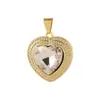 Colar com Pingente de Gota d'Água Coração de Pêssego Pedra Preciosa Zircônia Estilo Europeu e Americano Distrito de Lu Luxo Acessível Joias de Moda Feminina