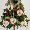 Venda Quente DIY Lascas de Madeira em Branco Dia dos Namorados Natal Decoração Criativa Coração Pingente em Forma de Coração Pintado à Mão Madeira Arte em Madeira