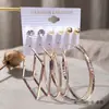 Joias Europeias e Americanas Exageradas Moda Transfronteiriça Versátil Conjunto de 6 Pares Brincos de Argola Grandes em C Brincos de Tarraxa Conjunto Personalidade Joias para Orelha